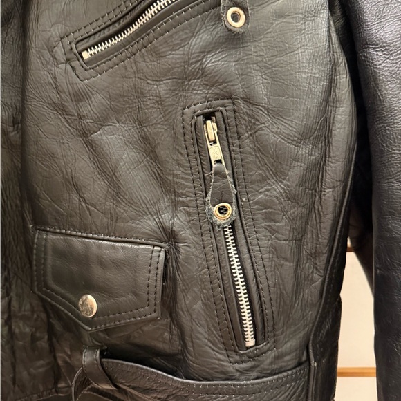 Men's Black Biker Jacket - Picture 5 of 11